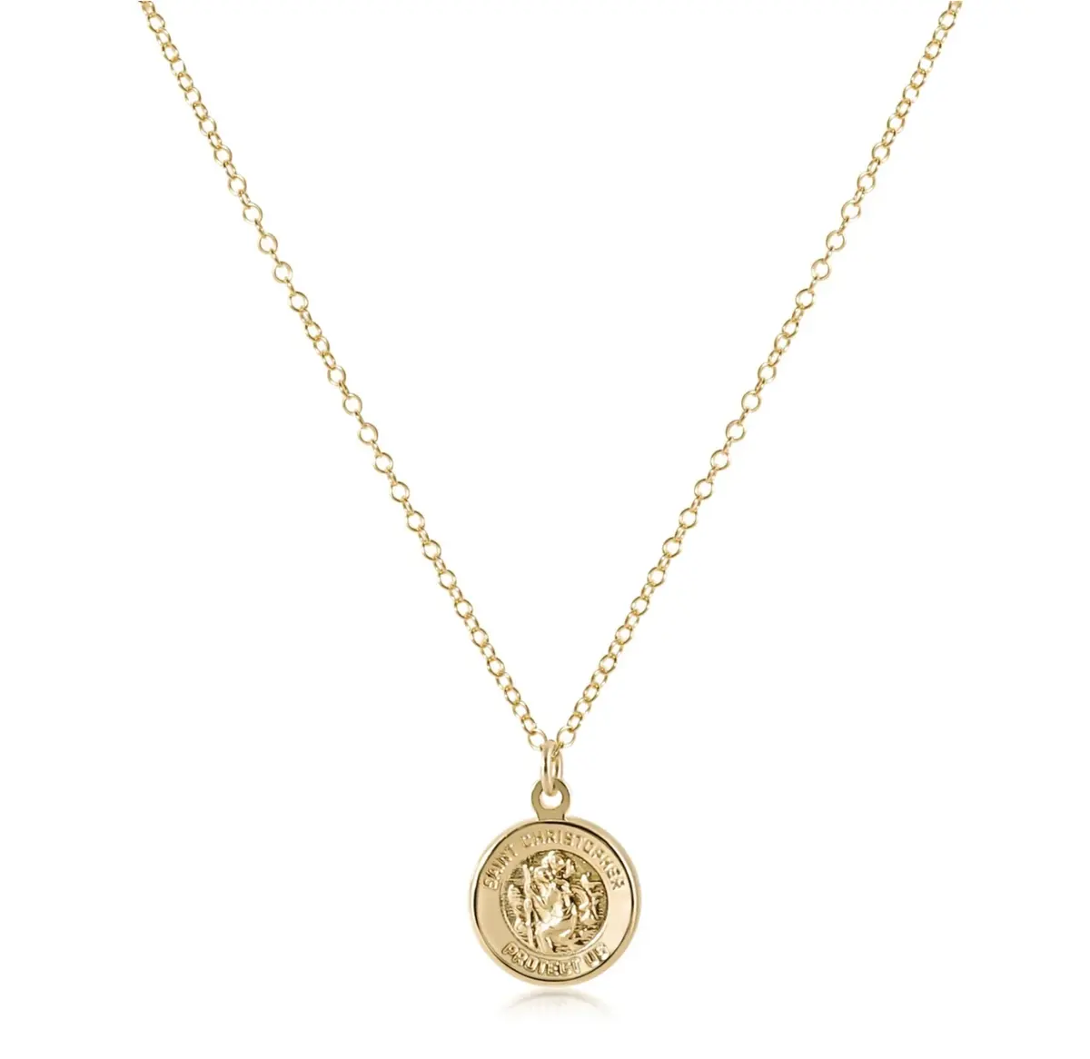 16" Necklace Gold - Protection Gold Disc 1