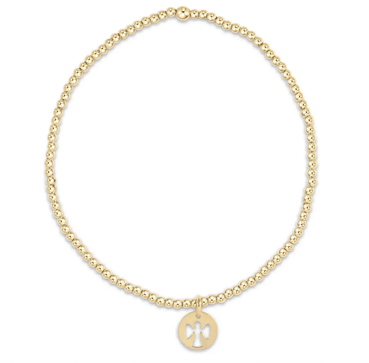 Classic Gold 2Mm Bracelet - Guardian Angel Small Gold Disc 1