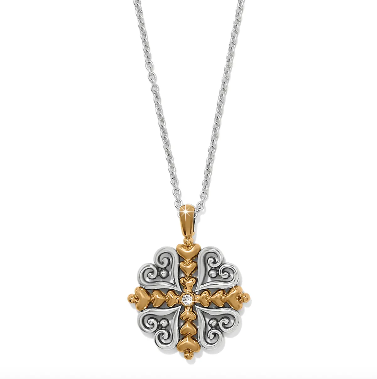 Alcazar Heart Two Tone Necklace 1