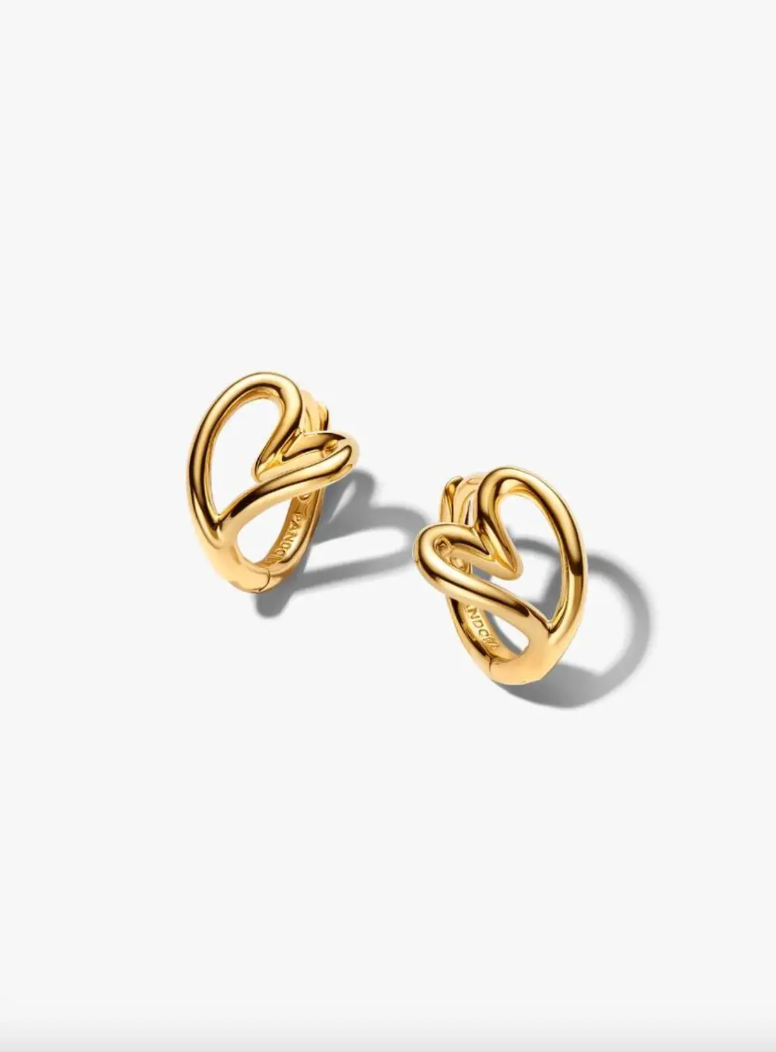Organically Shaped Heart Small Hoop Earrings 1