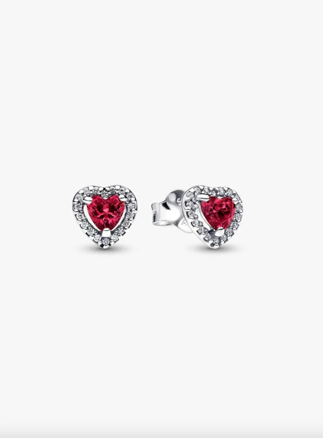 Elevated Red Heart Stud Earrings 1