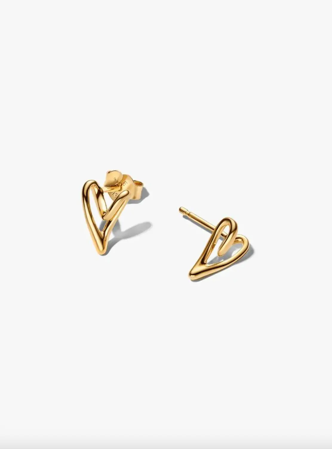 Organically Shaped Heart Stud Earrings 1