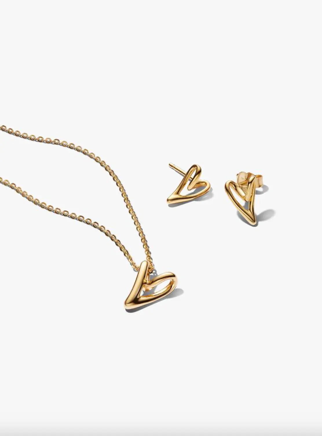 Golden Organic Heart Jewelry Gift Set 1