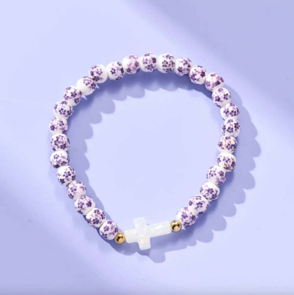 Holy Water Purple Porcelain Bracelet | Gold 1