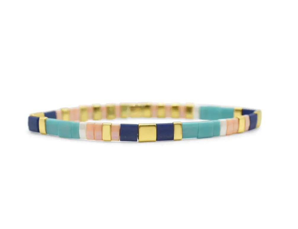 Hope - Morse Code Tila Beaded Bracelet - Just Beachy Bellini 1