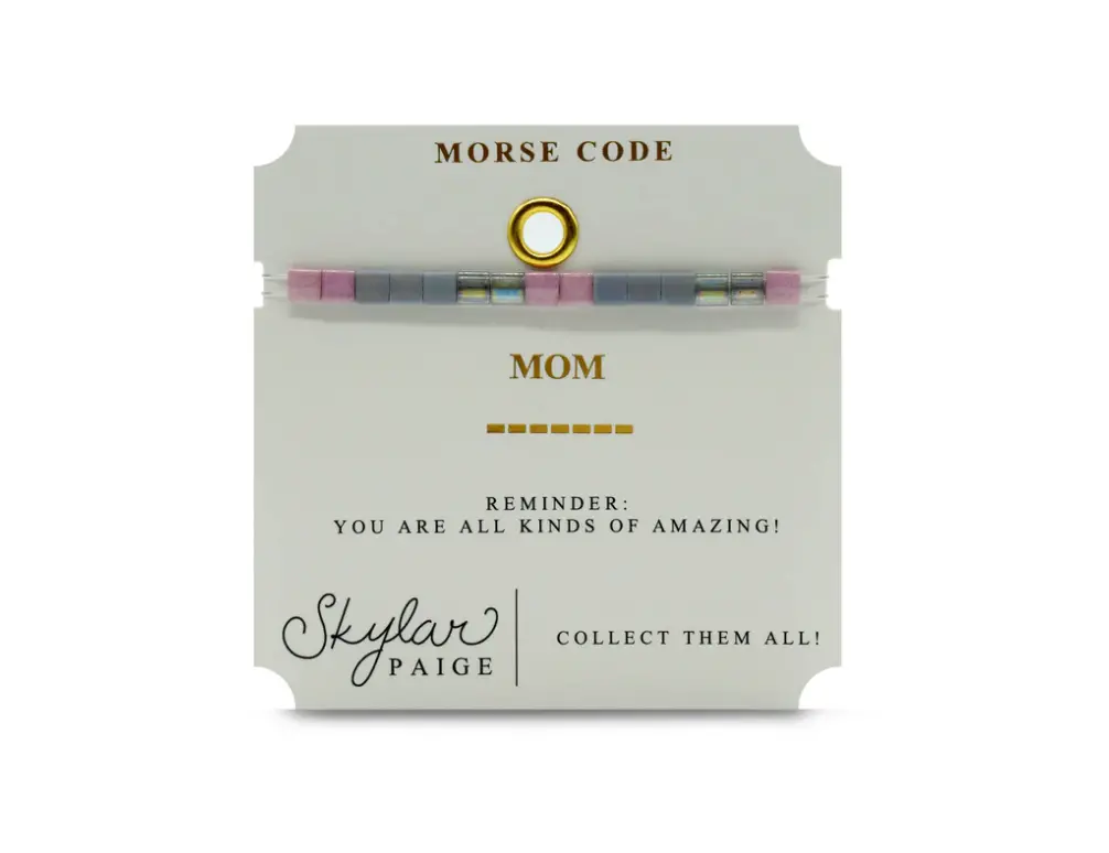 Mom - Morse Code Tila Beaded Bracelet 1