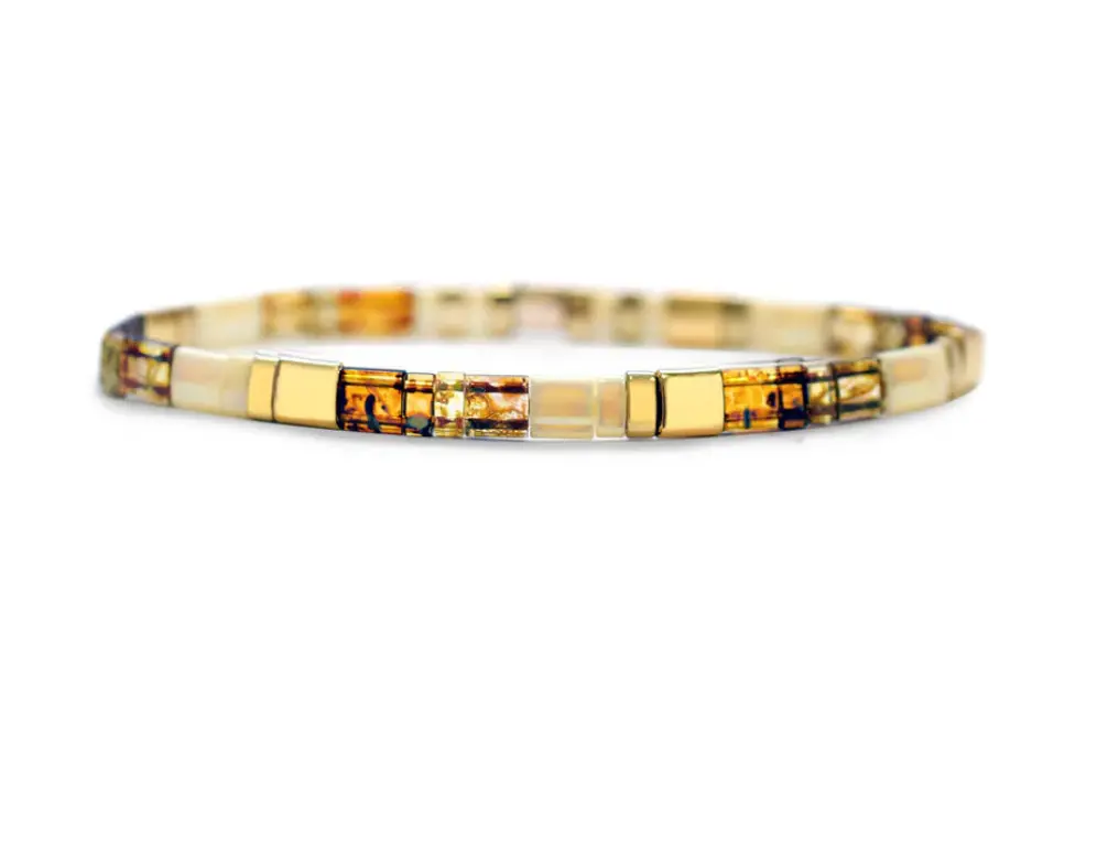Nana - Morse Code Tila Beaded Bracelet 1