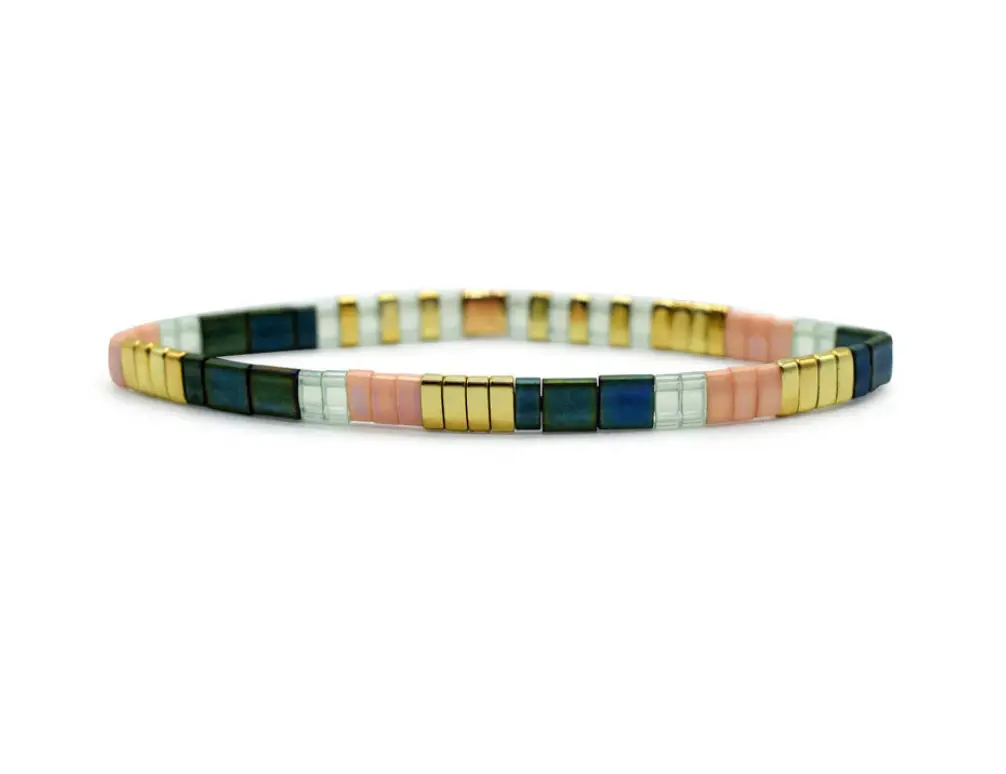 Wish - Morse Code Tila Beaded Bracelet 1