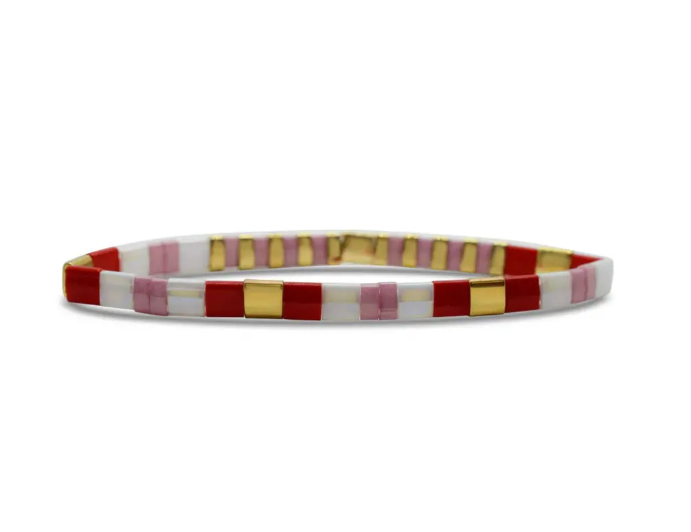 Xoxo - Morse Code Tila Beaded Bracelet 1