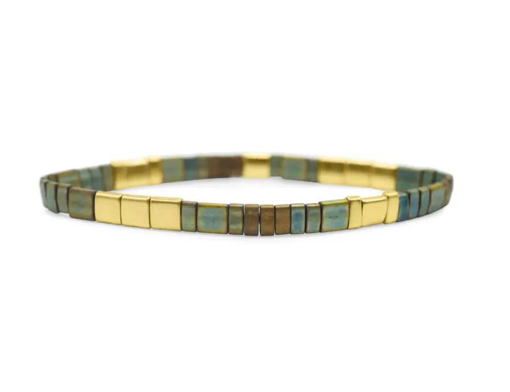 Survivor - Morse Code Tila Beaded Bracelet - Keep It Cool Camo 1