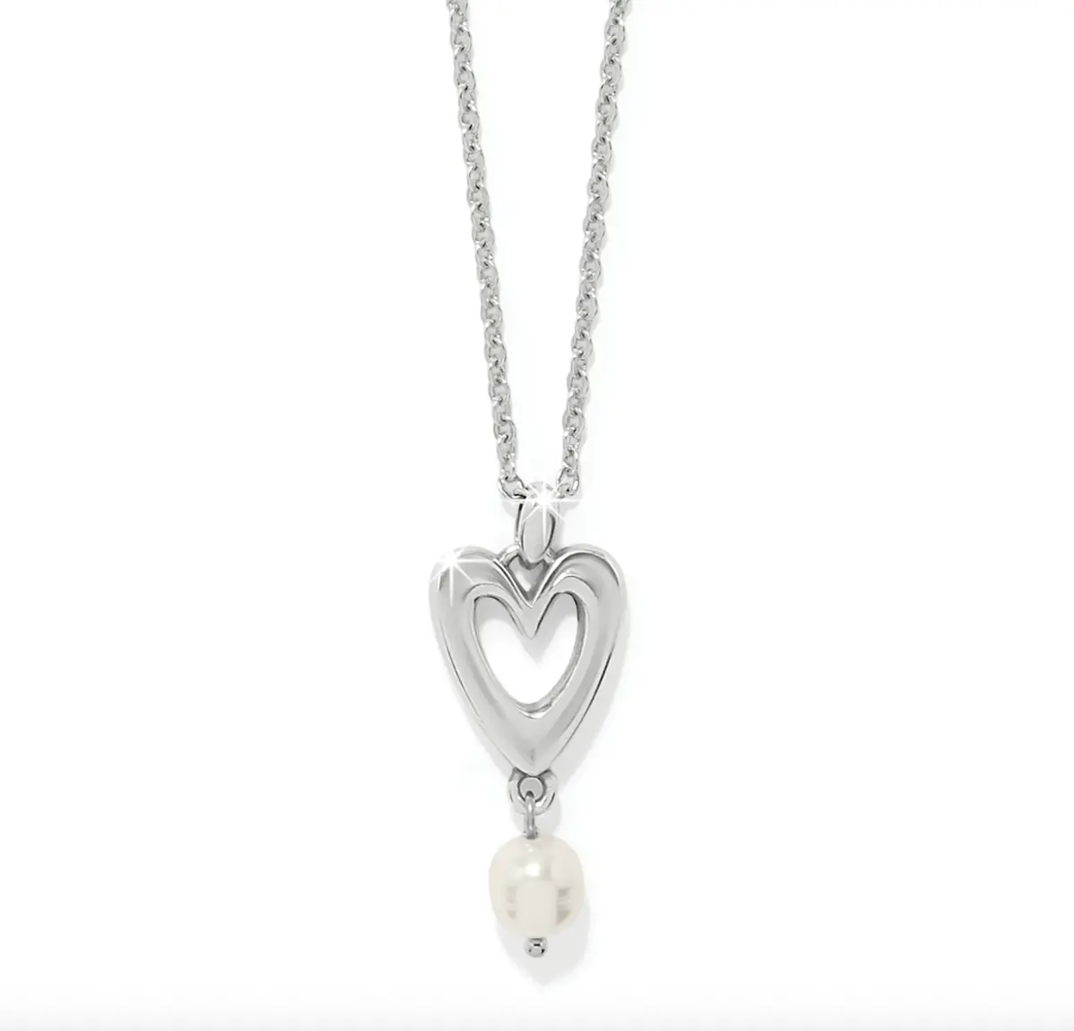 Cascade Open Heart Pearl Petite Necklace 1