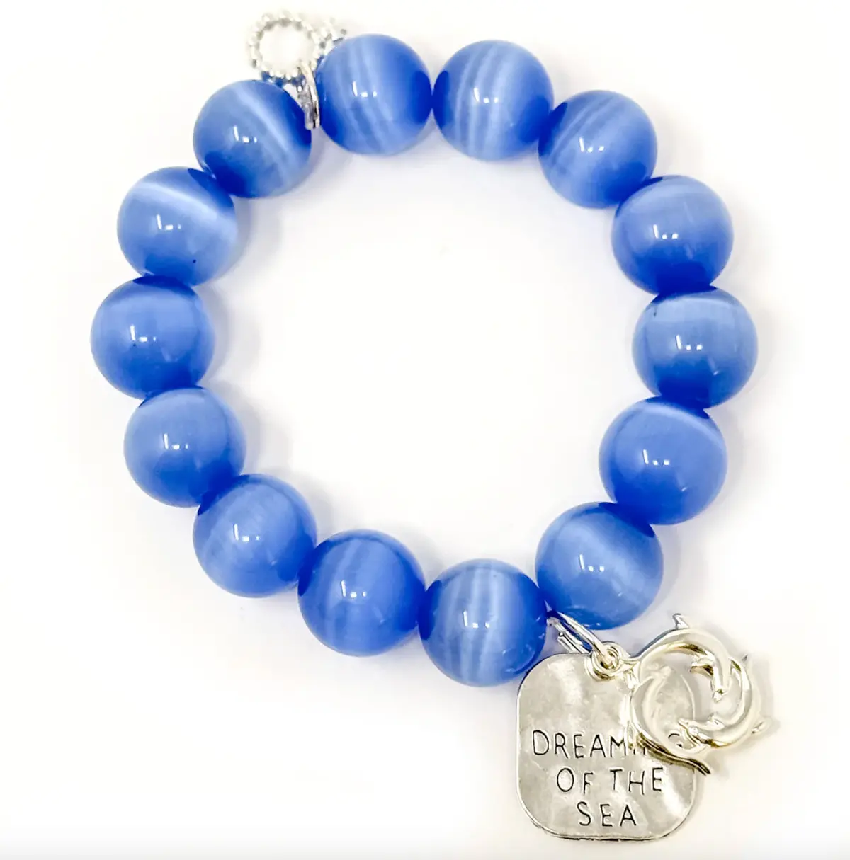 Blue Calcite With Silver Dreaming Of The Sea & Dolphins 1