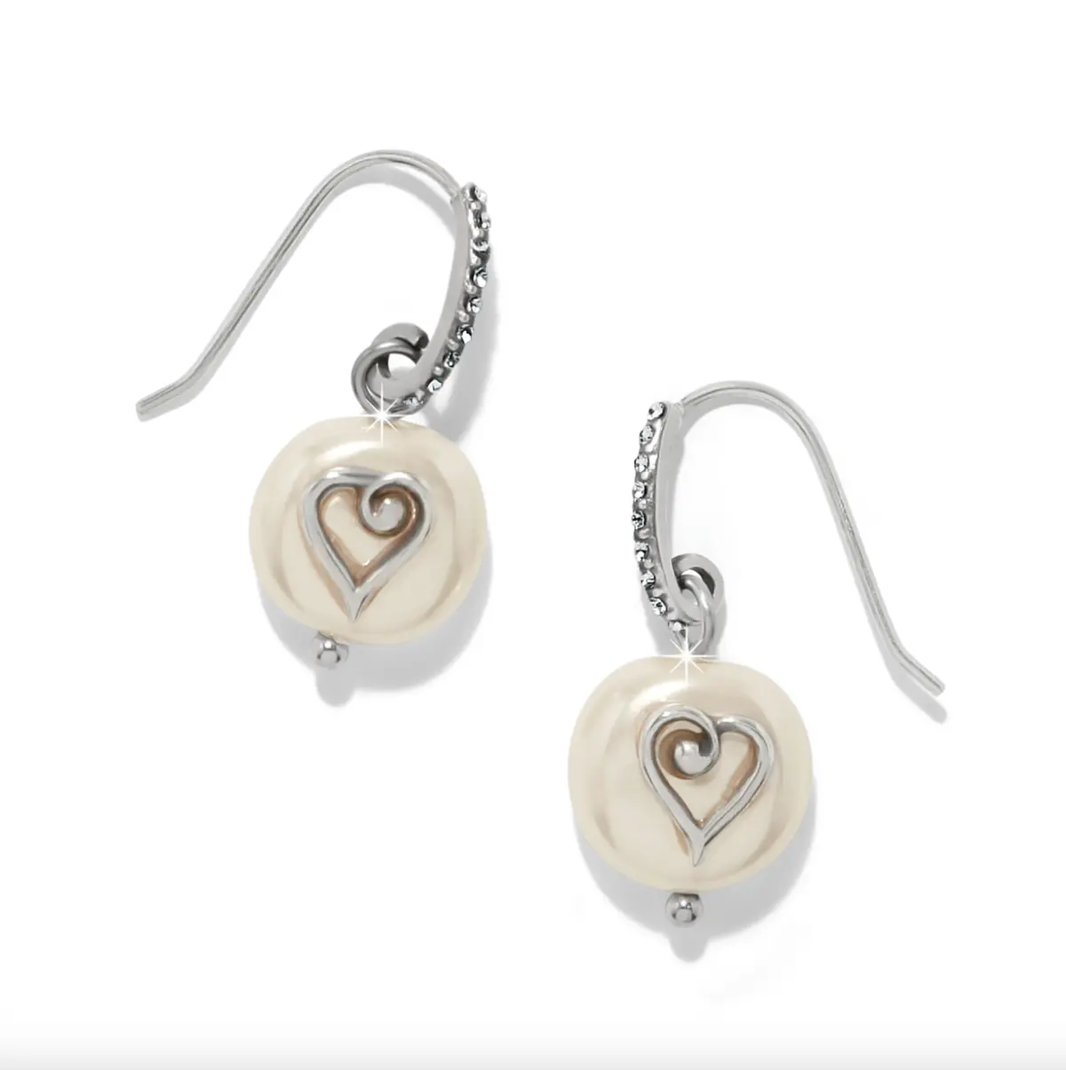 One Heart Pearl French Wire Earrings 1