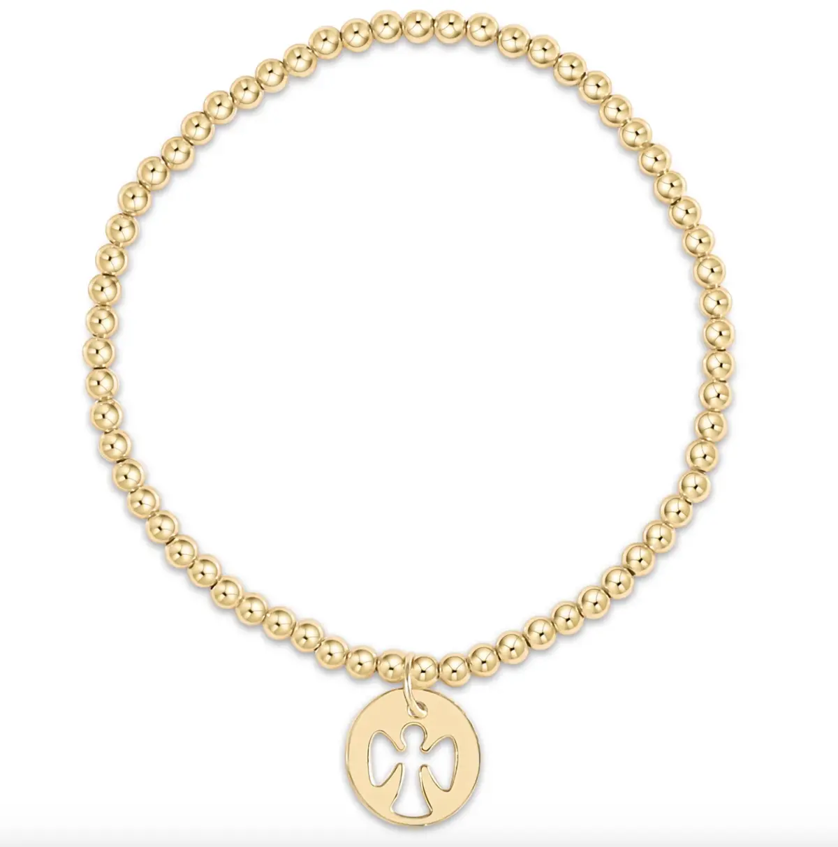Extends Classic Gold 3Mm Bracelet - Guardian Angel Gold Disc 1