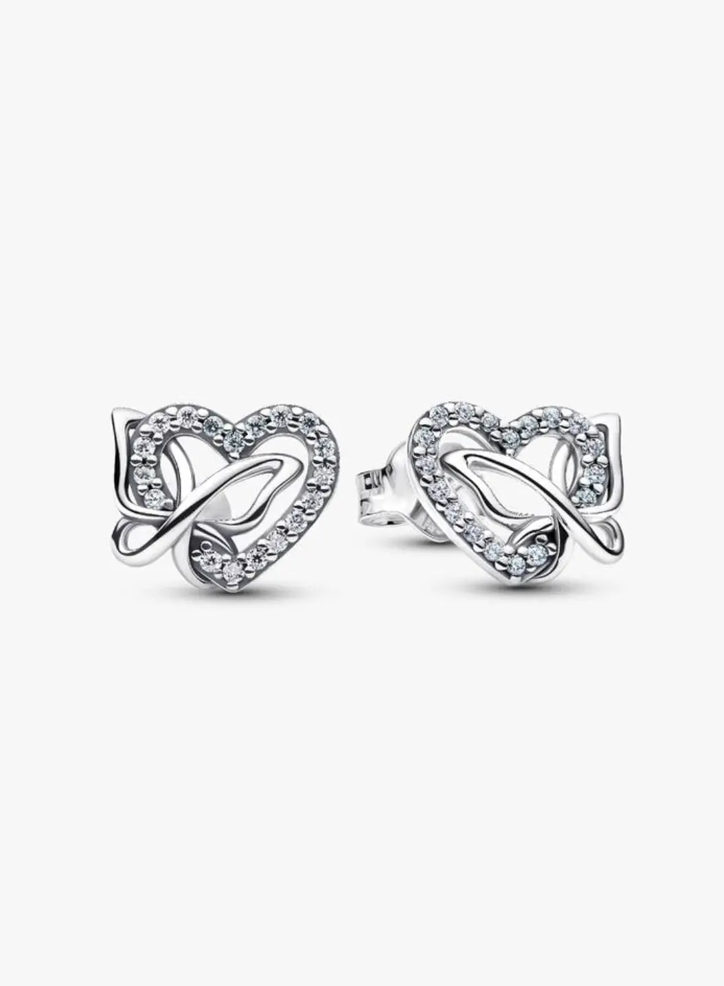 Entwined Heart & Butterfly Stud Earrings 1