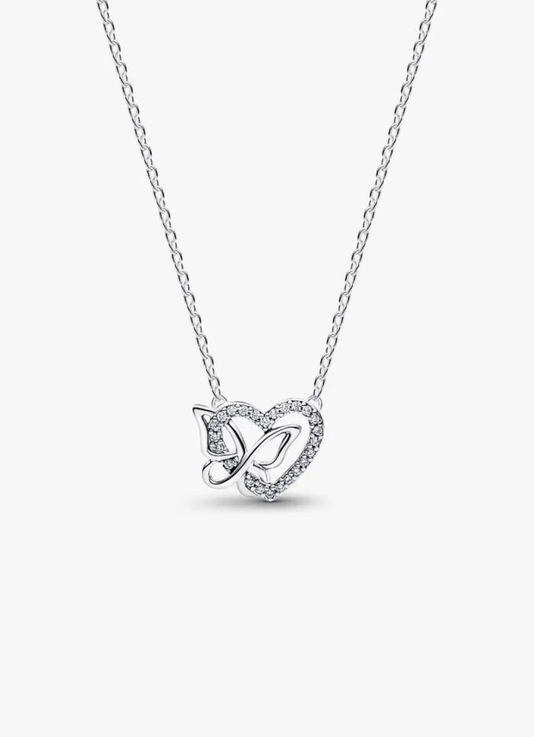 Entwined Heart & Butterfly Pendant Necklace 1