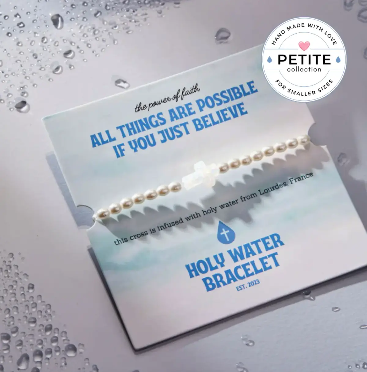 Petite Holy Water Stretch Bracelet | Crystal Pearl 1