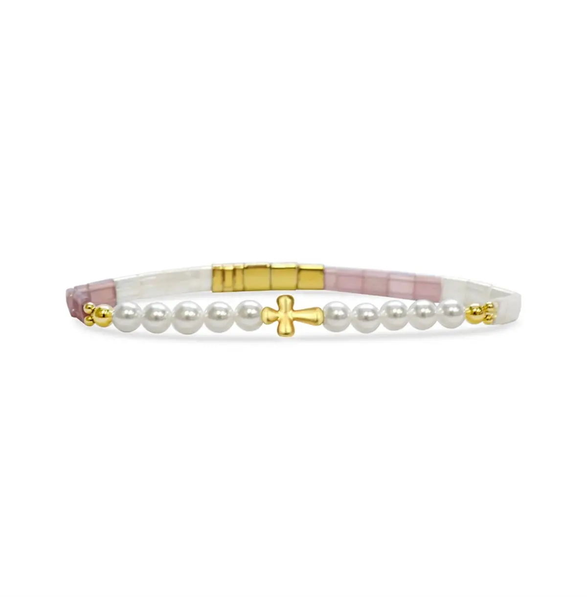 Heavenly Words - Matthew 19:26 Morse Code Tila Beaded Bracelet 1