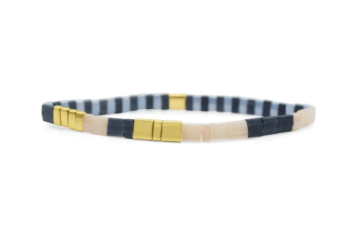 Thank You - Morse Code Tila Beaded Bracelet 1