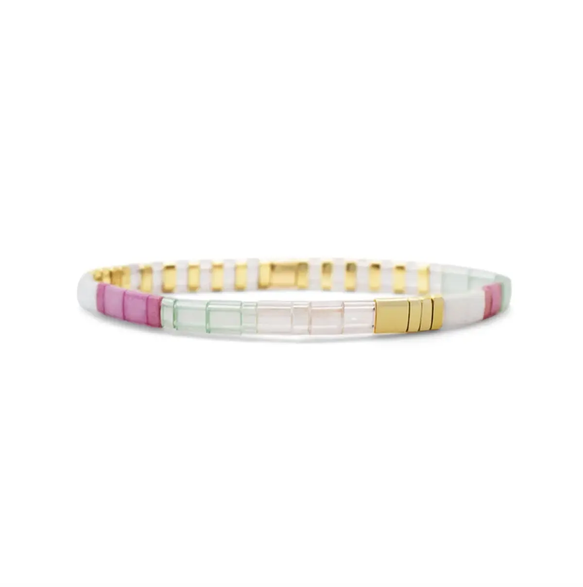 Happy Bday - Morse Code Tila Beaded Bracelet 1