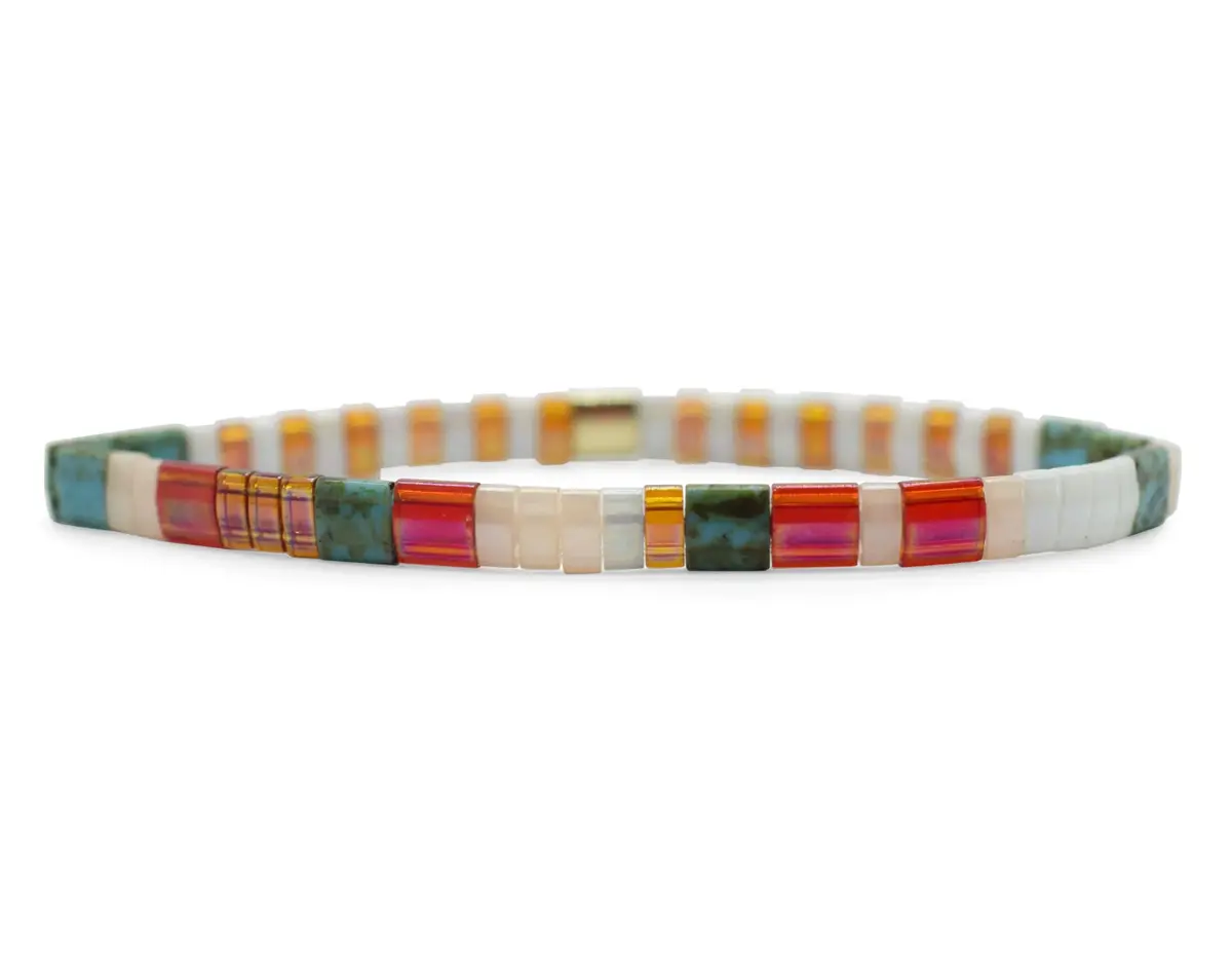 Just Beachy - Morse Code Tila Beaded Bracelet 1