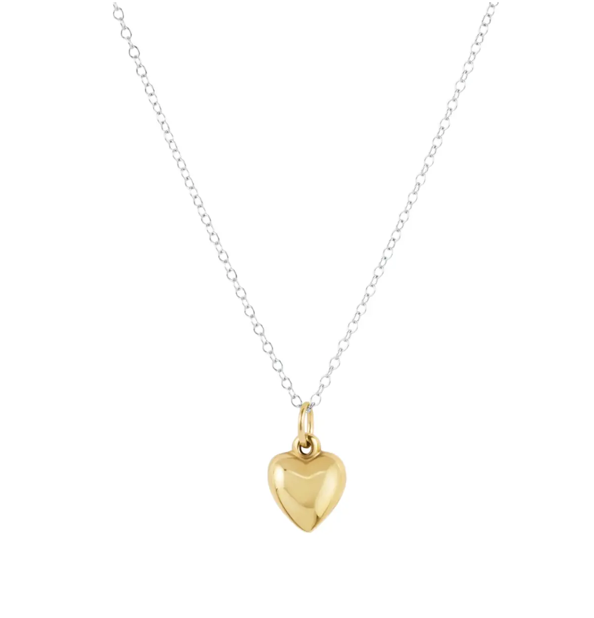 16" Necklace Mixed Metal - Love Plush Small Gold Charm 1