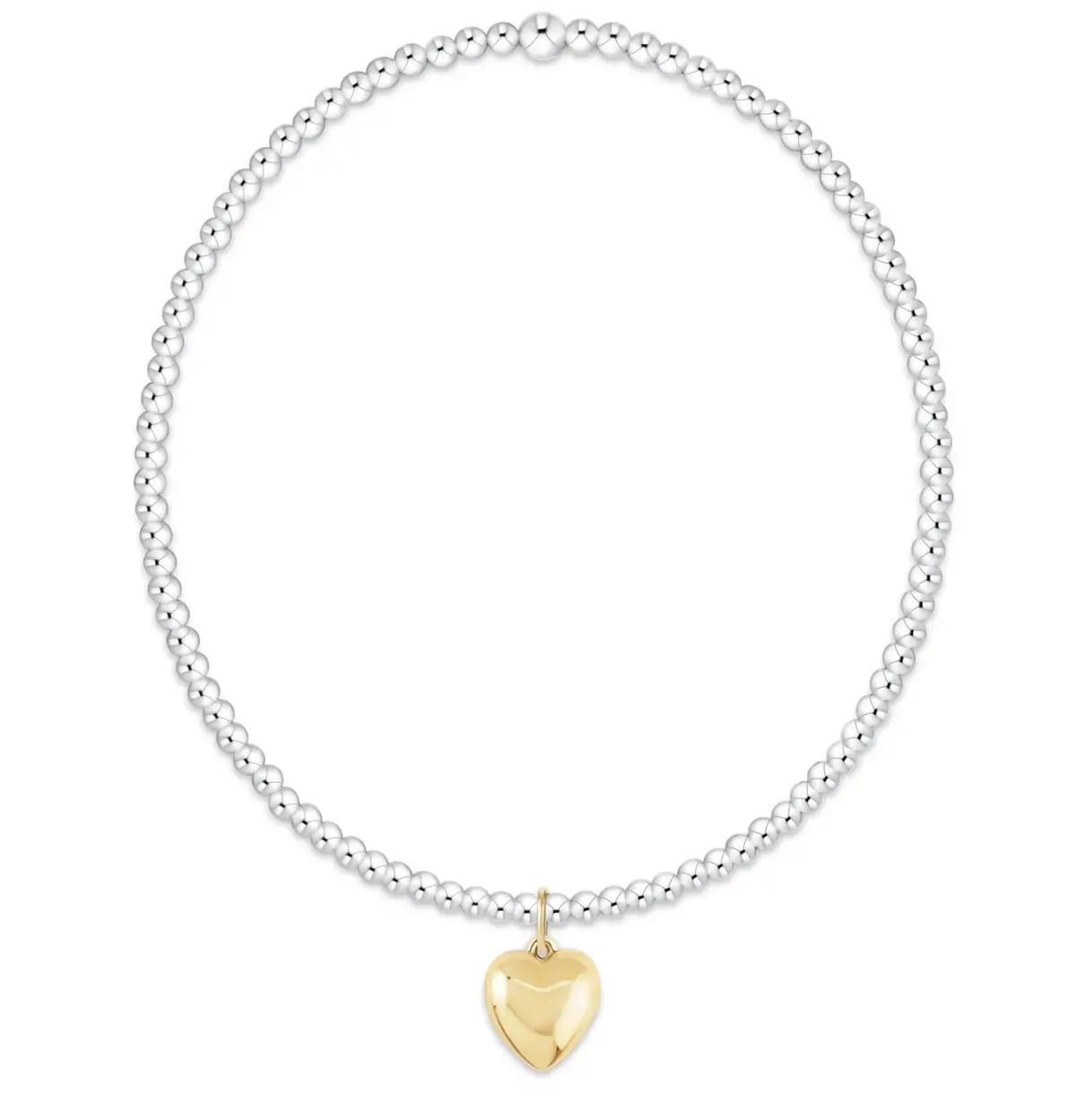 Classic Mixed Metal 2Mm Bracelet - Love Plush Small Gold Charm 1
