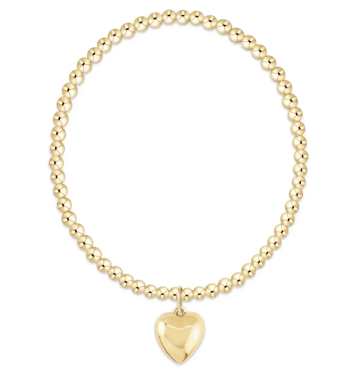 Classic Gold 3Mm Bracelet - Love Plush Gold Charm 1