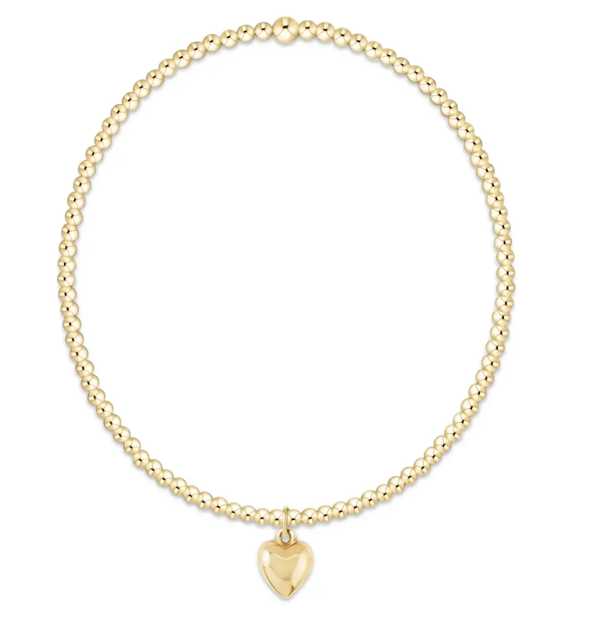 Classic Gold 2Mm Bracelet - Love Plush Small Gold Charm 1
