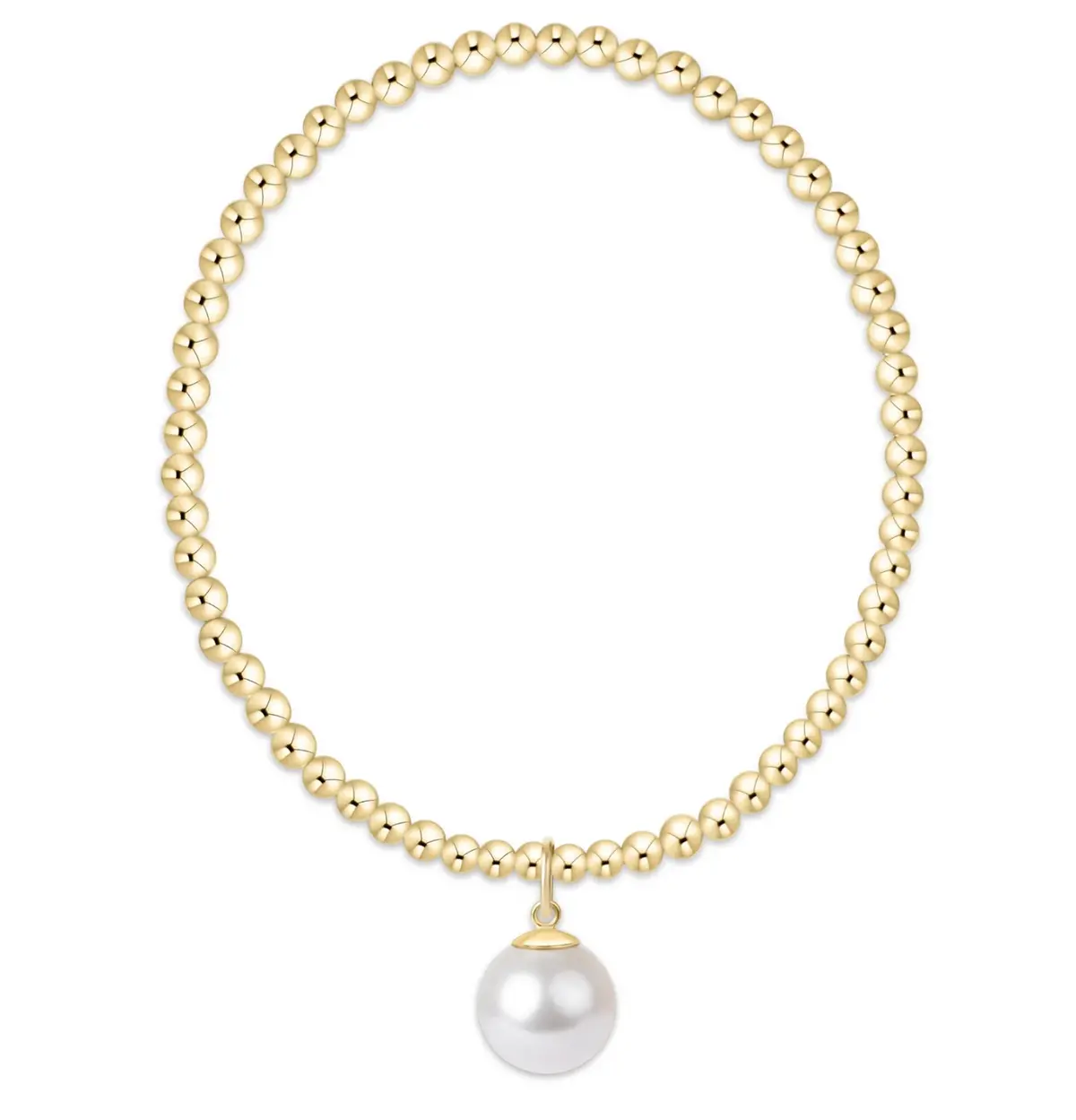 Classic Gold 3Mm Bracelet - Classic Pearl 10Mm Charm 1