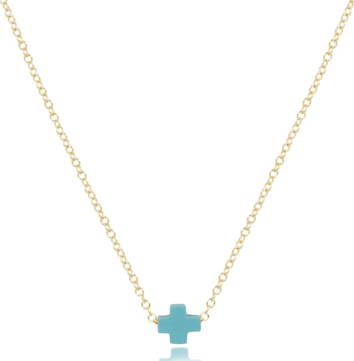 16" Necklace Gold - Signature Cross Small 1