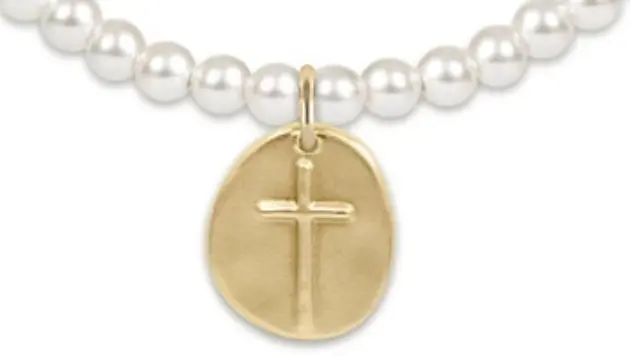 Classic Pearl 4Mm Bracelet - Inspire Gold Disc 1