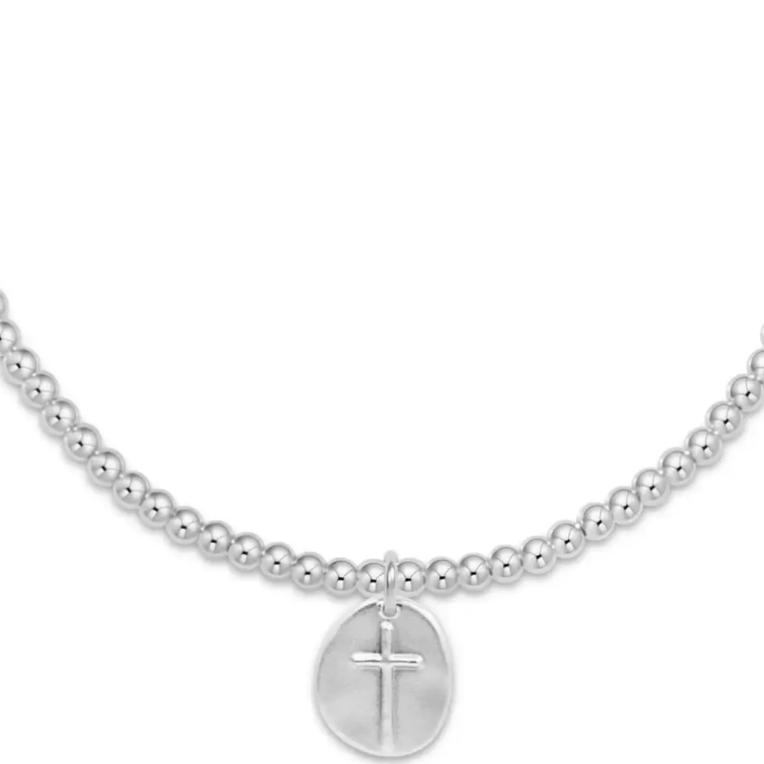 17" Choker Classic Sterling 2Mm Bead - Inspire Small Sterling Charm 1