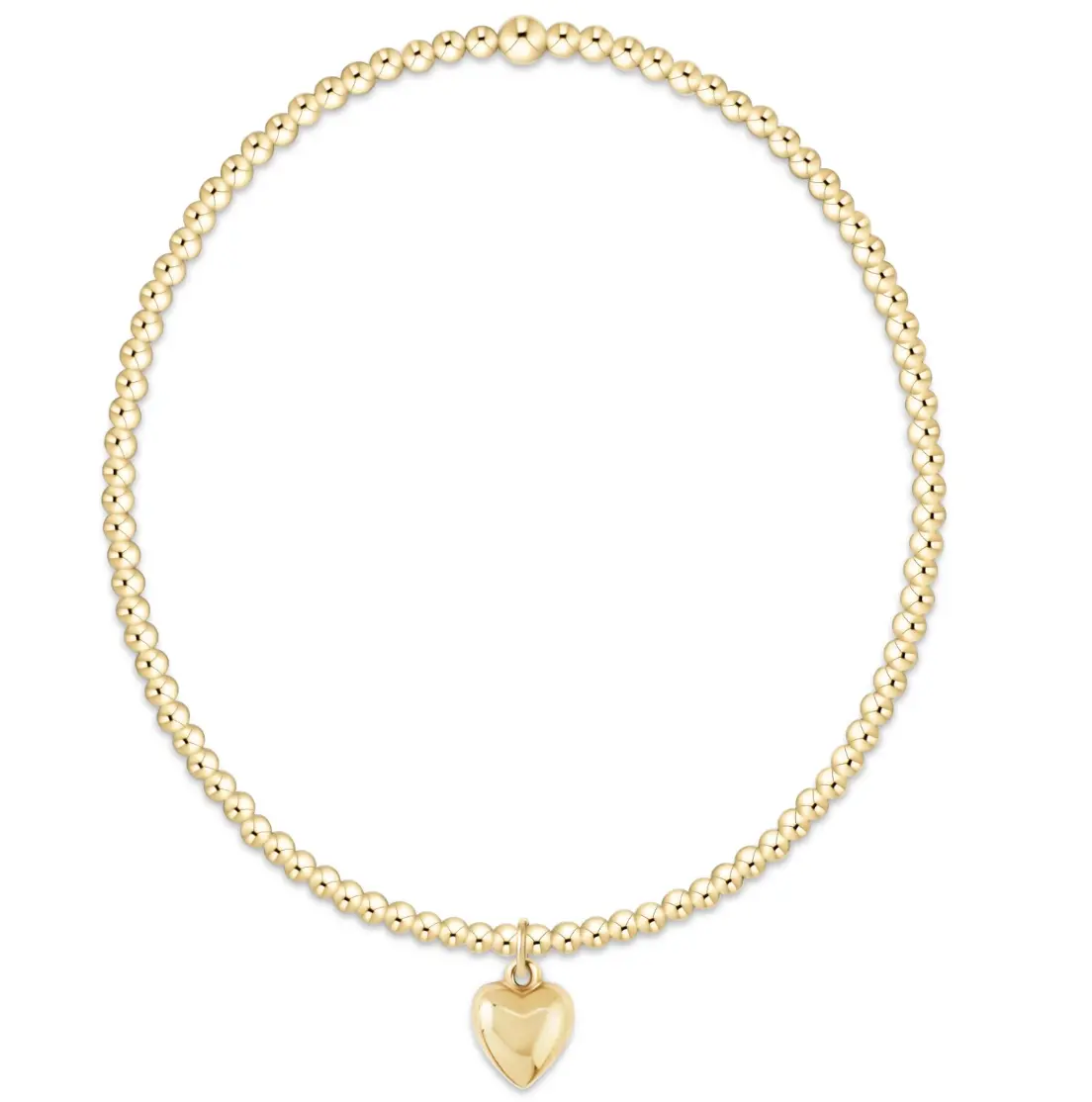 Egirl Classic Gold 2Mm Bracelet - Love Plush Small Gold Charm 1