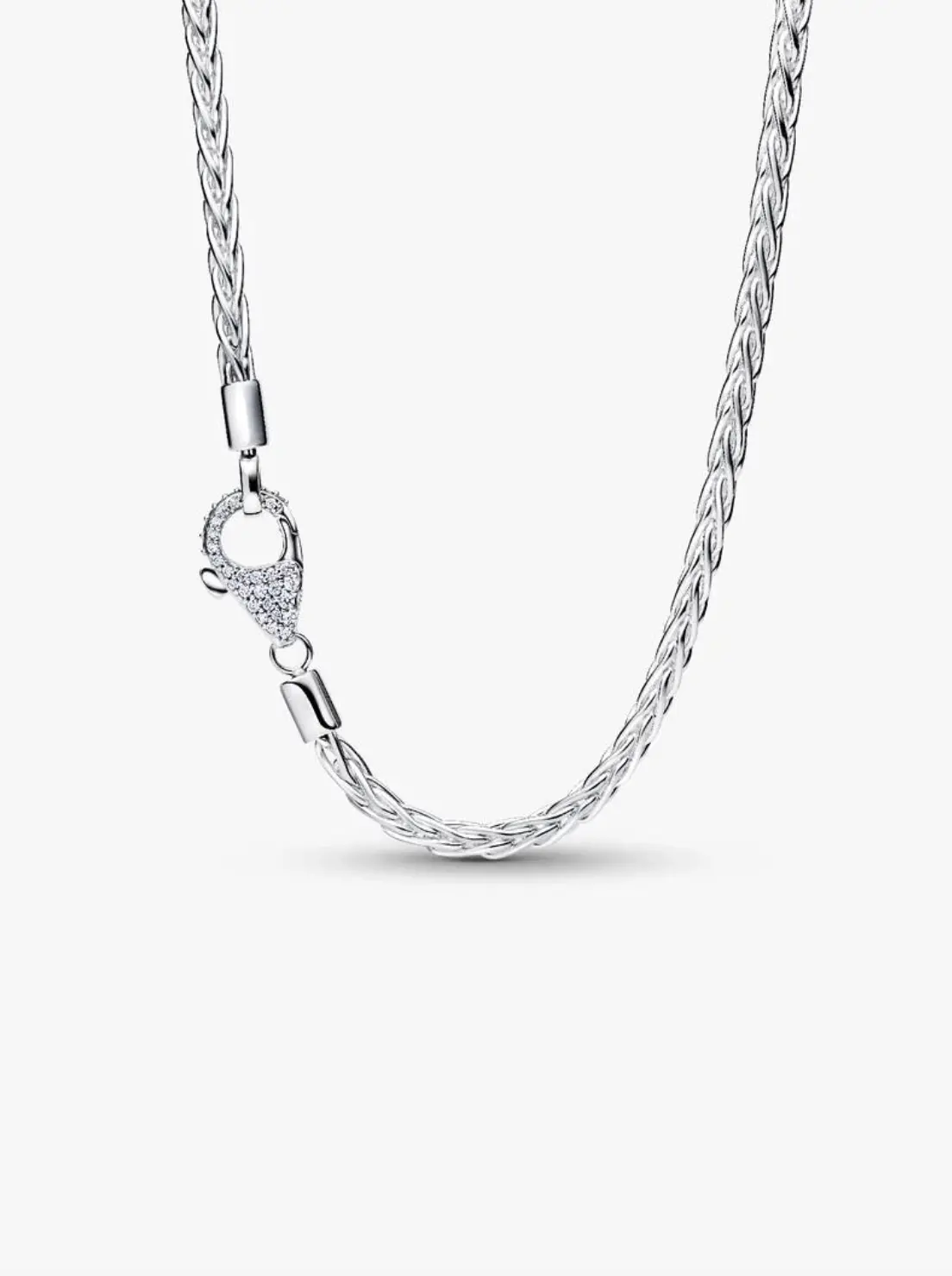 Pavé Clasp Foxtail Chain Charm Necklace 1