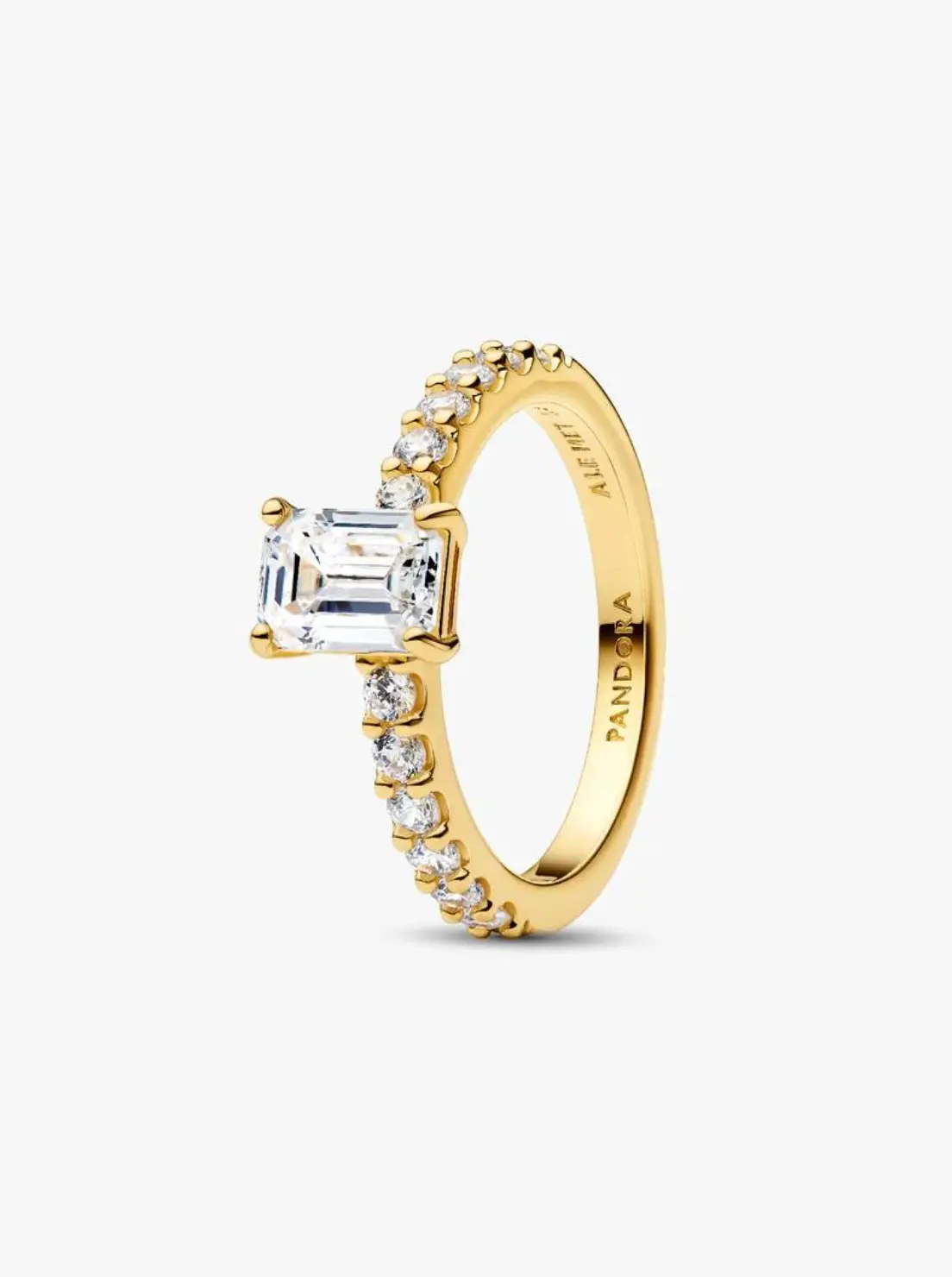 Rectangular Sparkling Halo Ring 1