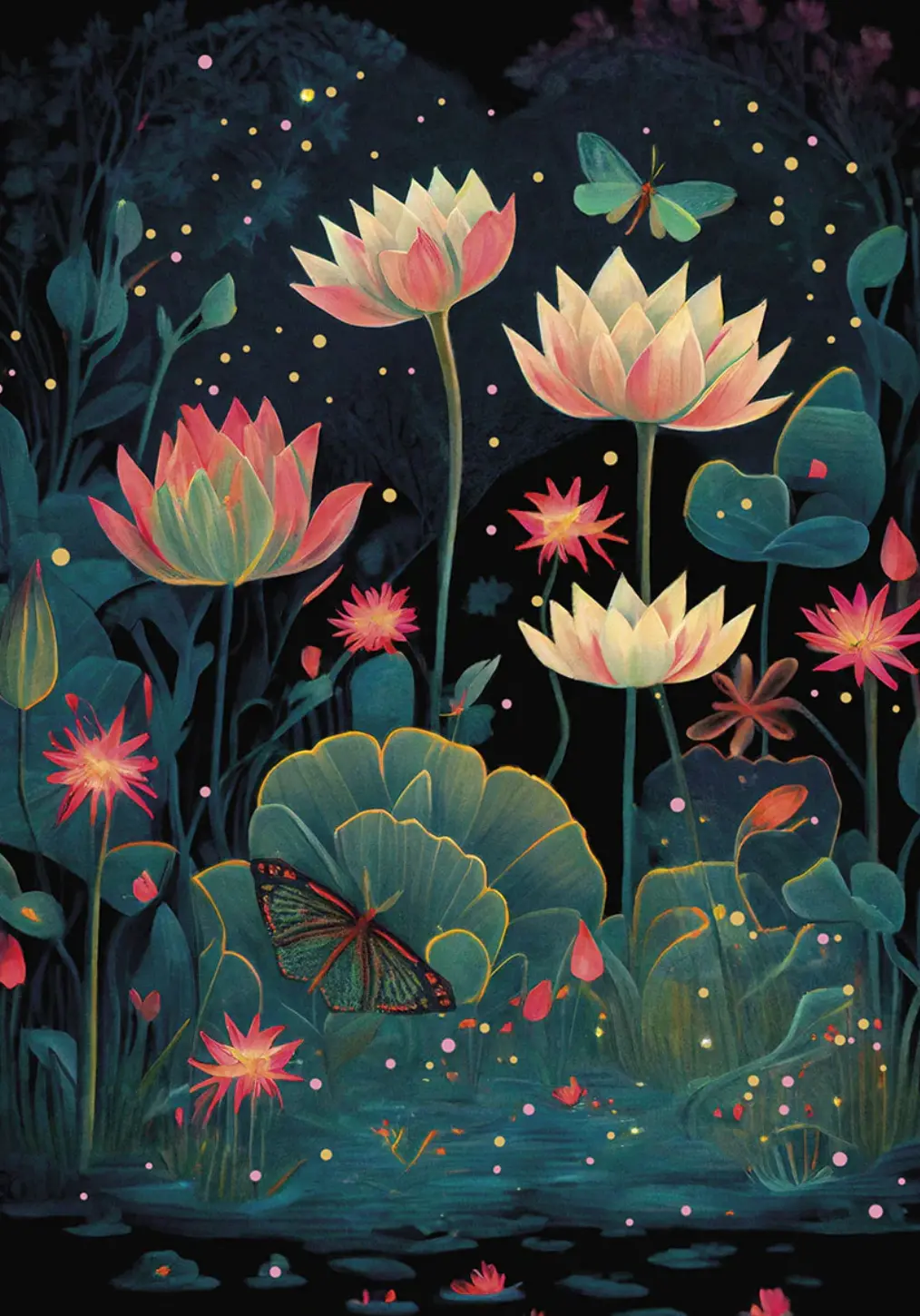Water Lillies Thank You Card 1