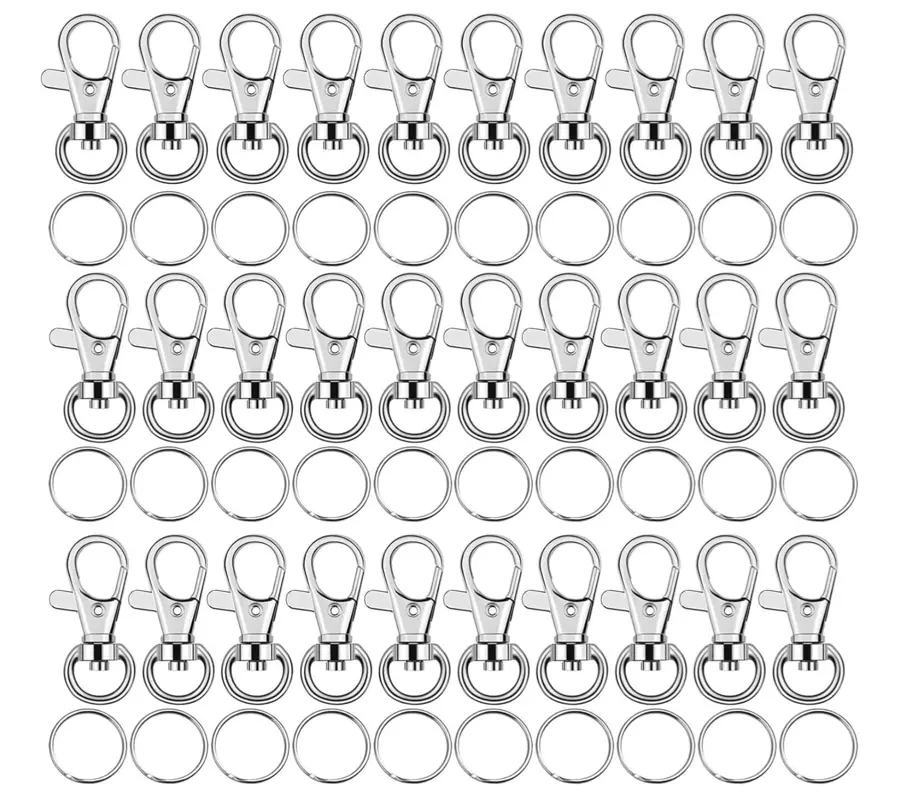 Key Chain Swivel Hooks, Anezus 200Pcs Keychain Hardware Metal Swivel Snap Hook Lanyard Clips Hooks With Keychain Rings For Keychain Hardware And Lanyard Charms (Small) 1