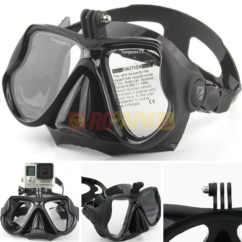 Half Face Snorkeling Mask For Surface Scuba Diving With Gopro Mount (Black) 1