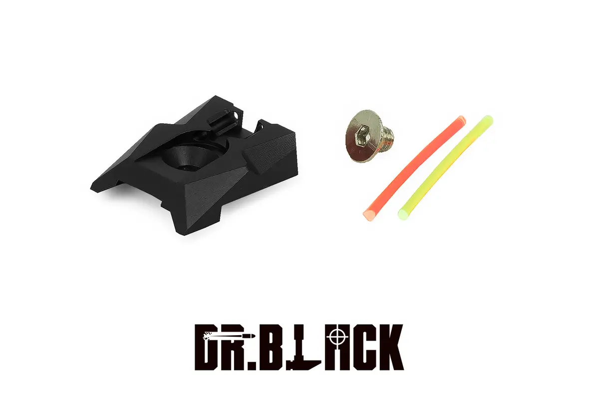 Dr. Black 4.3 Aluminum Fiber Rear Sight - Black #Tm-Hcp-Ars43-Bk 1