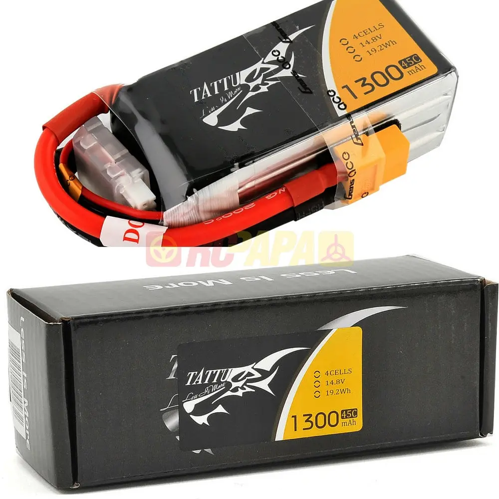 Tattu 1300Mah 14.8V 45C 4S1p Lipo Battery Pack For Fpv Race 1