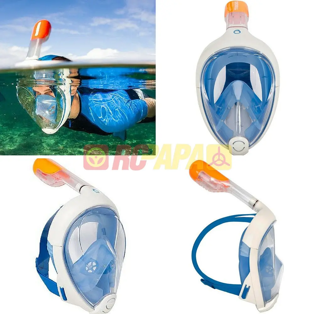 Tribord Easybreath Snorkeling Full Face Mask For Surface Scuba Diving Snorkel Blue 1