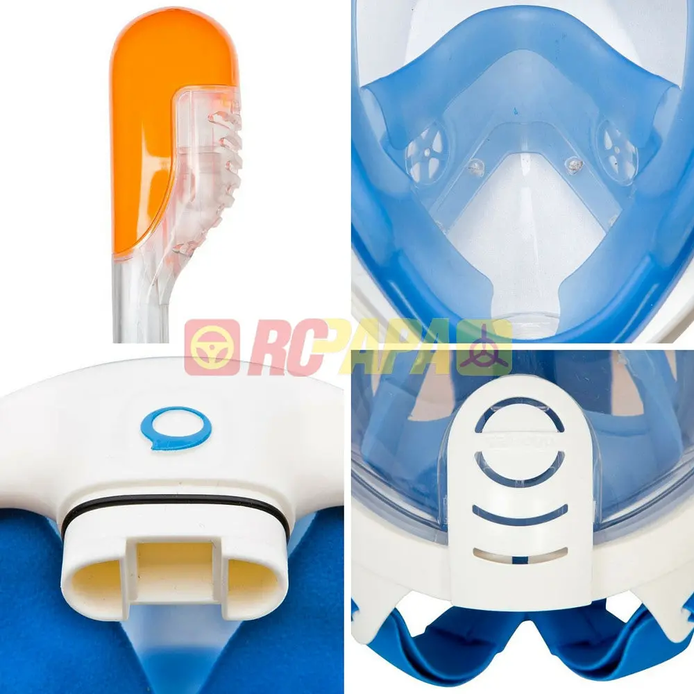 Tribord Easybreath Snorkeling Full Face Mask For Surface Scuba Diving Snorkel Blue 2