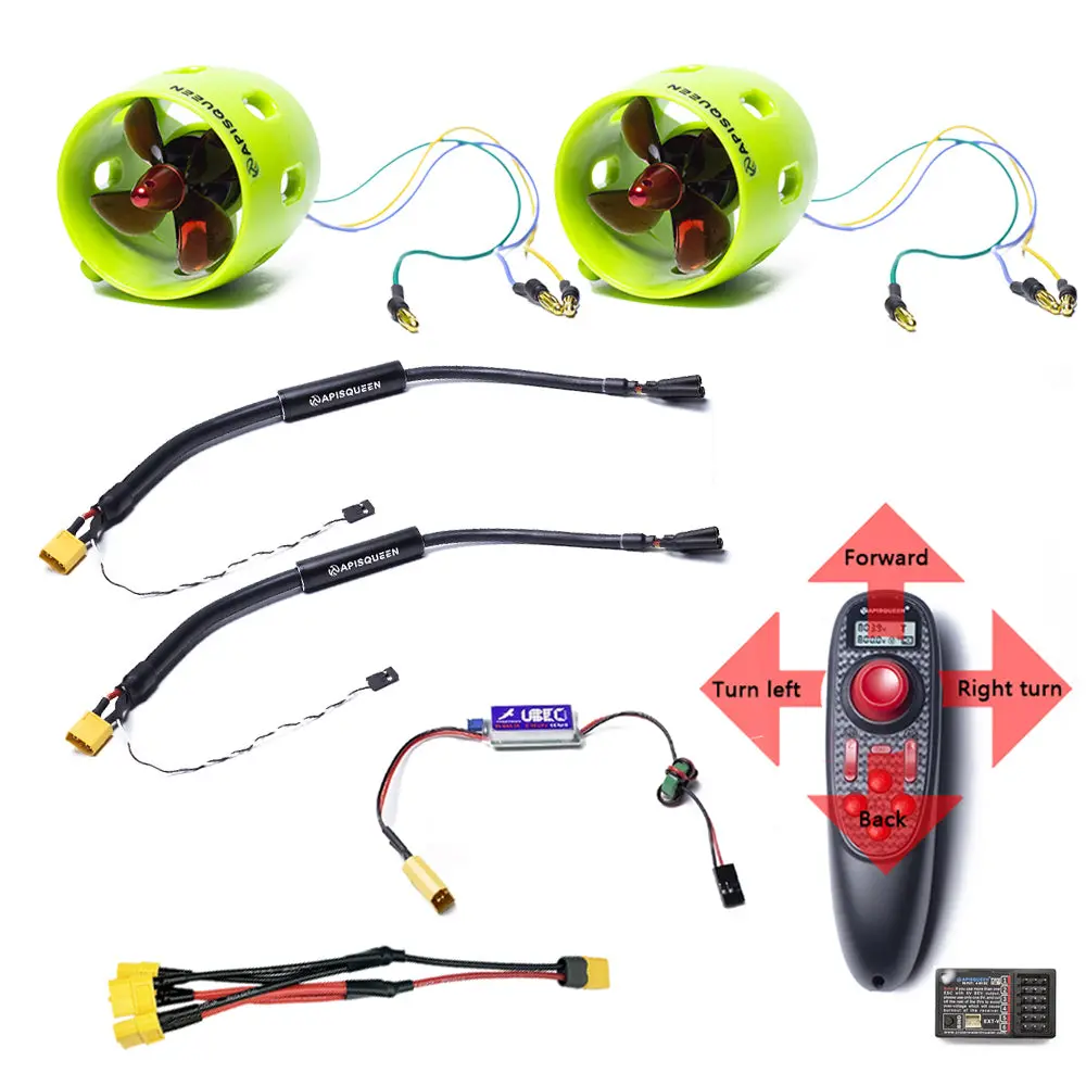 Apisqueen 12V~16V 2Kg Thrust U01 Tow Set Brushless Underwater Thruster/Propeller With Bi-Directional Control Esc For Rov Boat 2