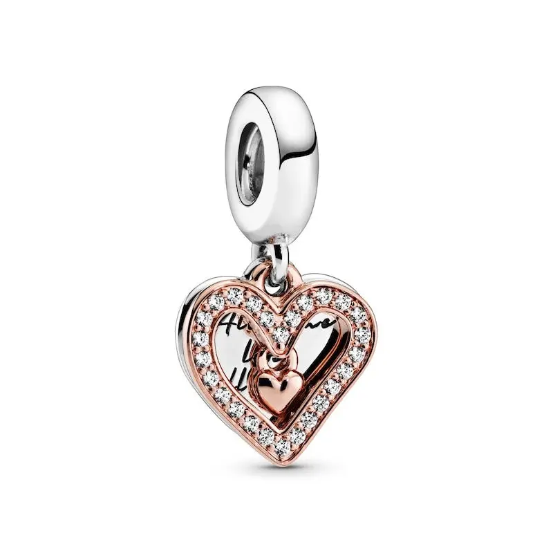 Sparkling Freehand Dangle Charm Rose 1