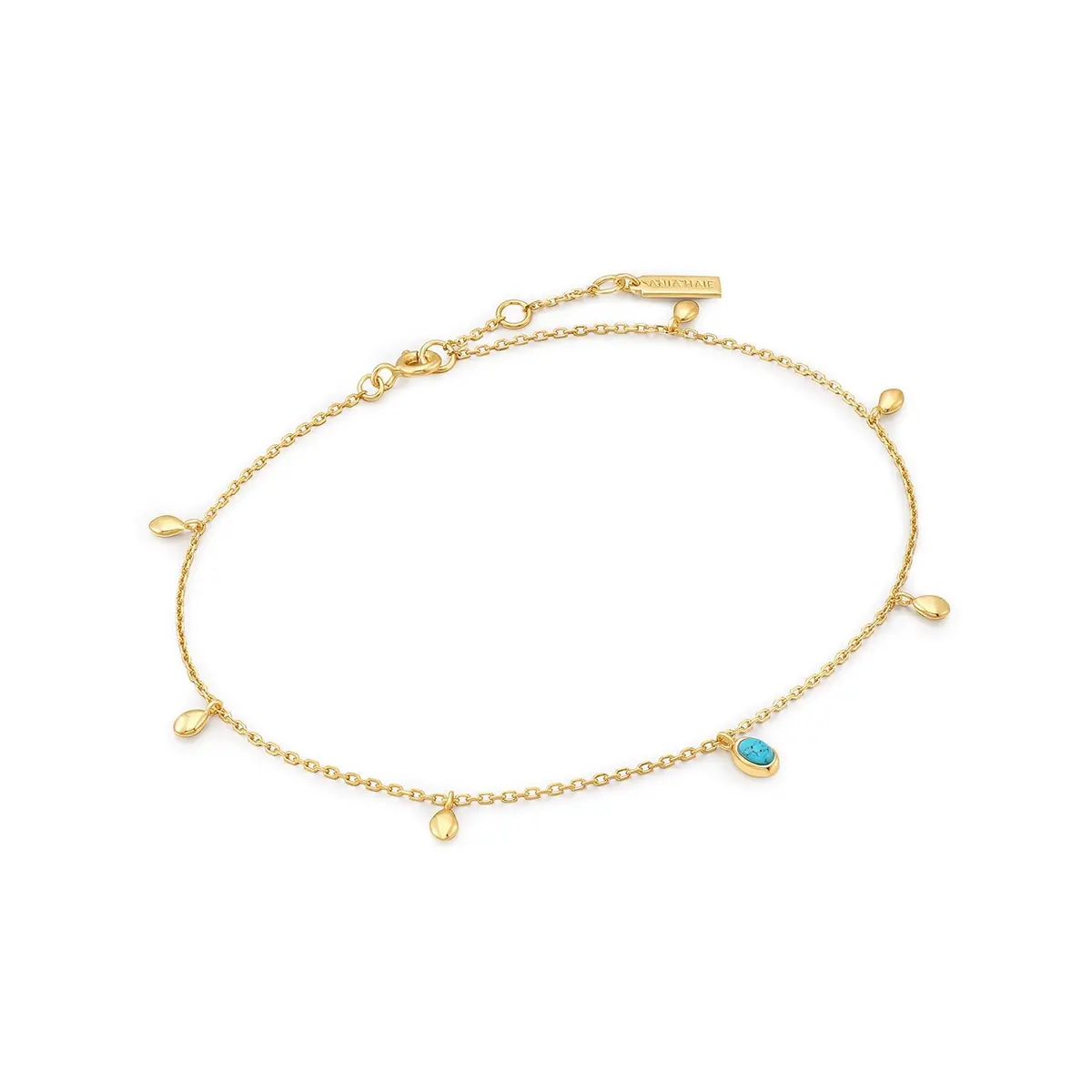 Turquoise Drop Pendant Anklet 1