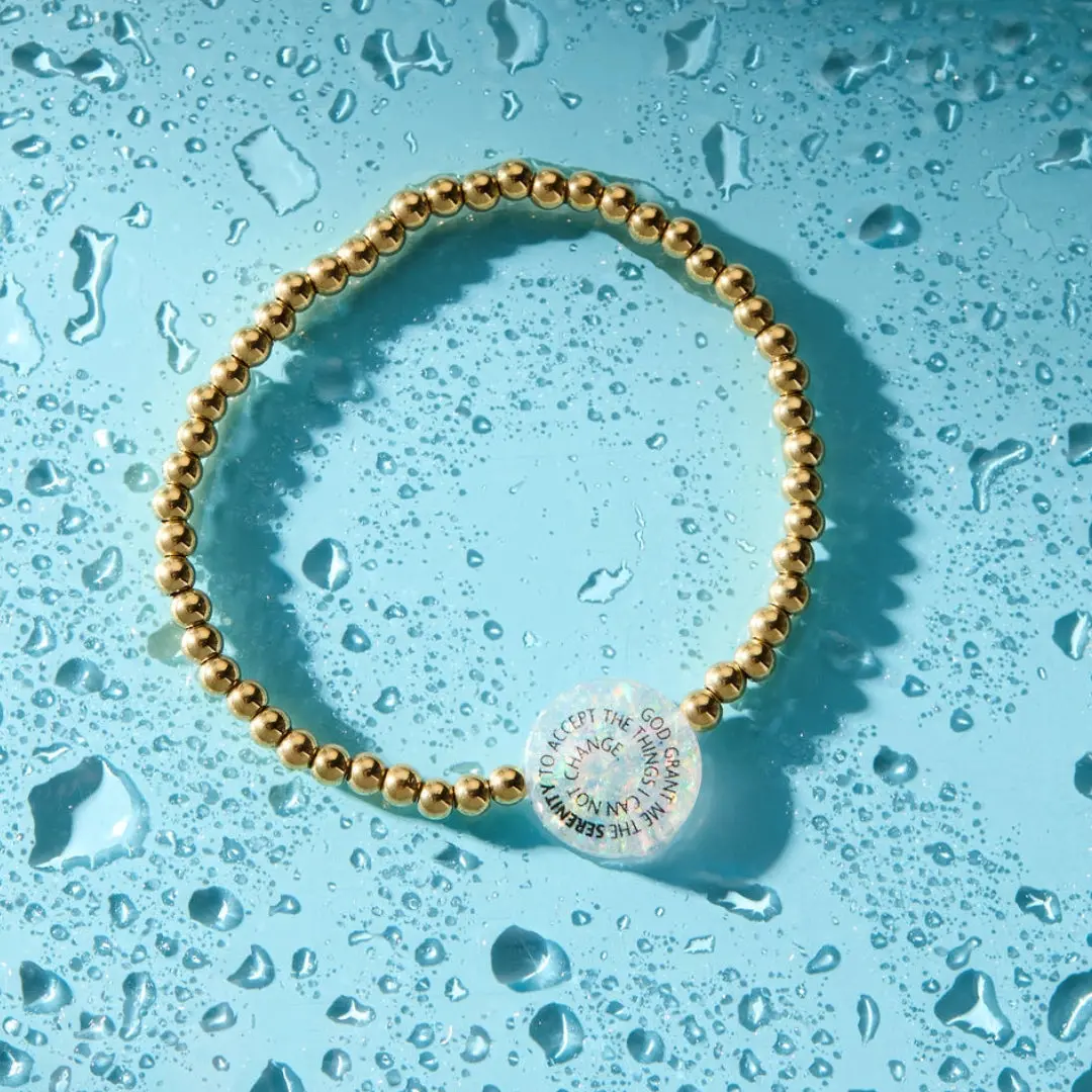 Holy Water Serenity Prayer Bracelet | Gold 1