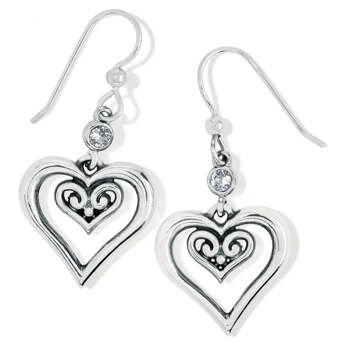 Alcazar Duet Heart French Wire Earrings 1