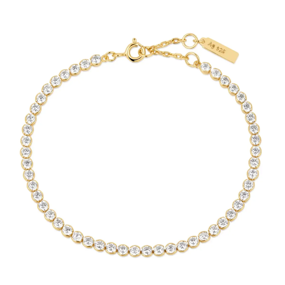 Gold Row Bezel Set Bracelet 1