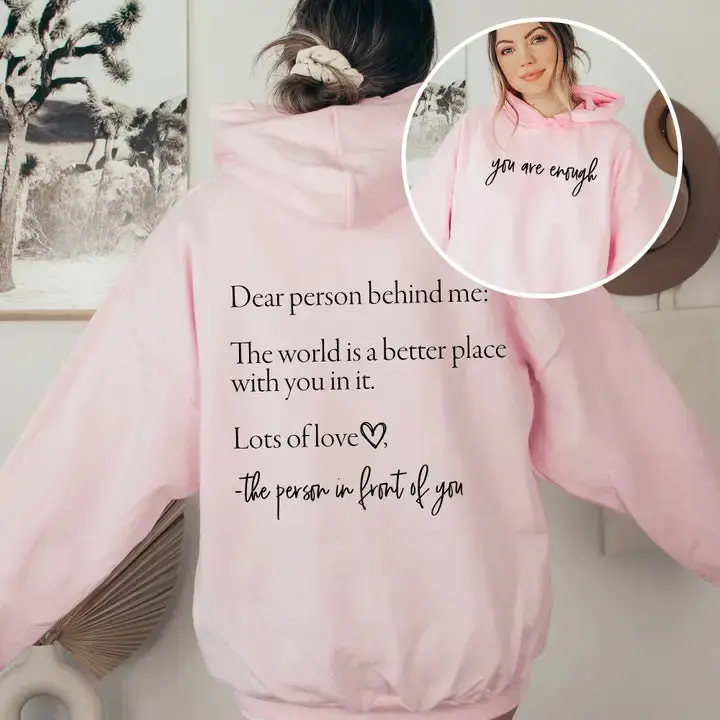 You Are Enough Hoodie | Pink 1